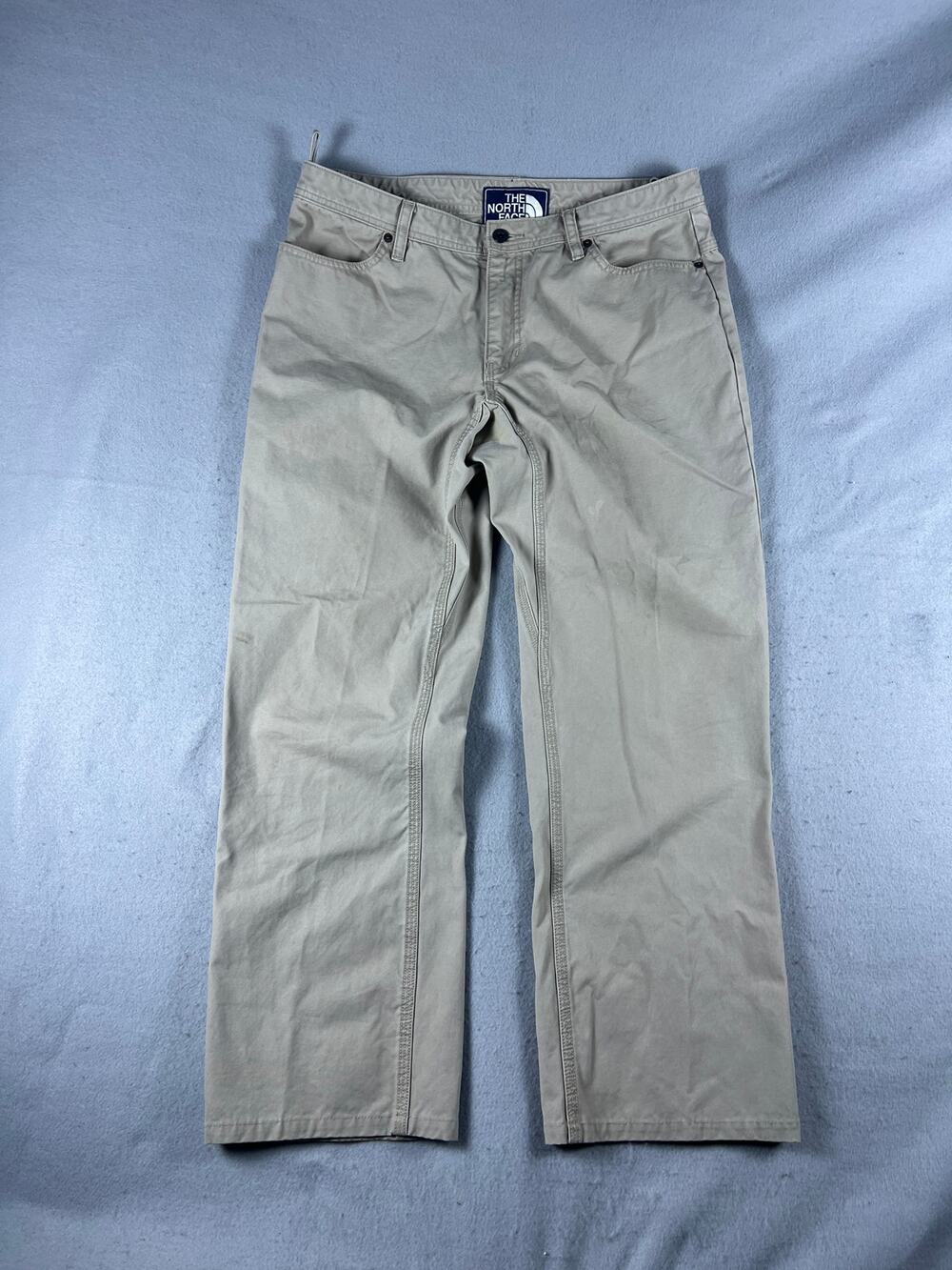 The North Face Pants Mens 34R Beige Straight Leg Canvas Rugged Outdoor Hiking